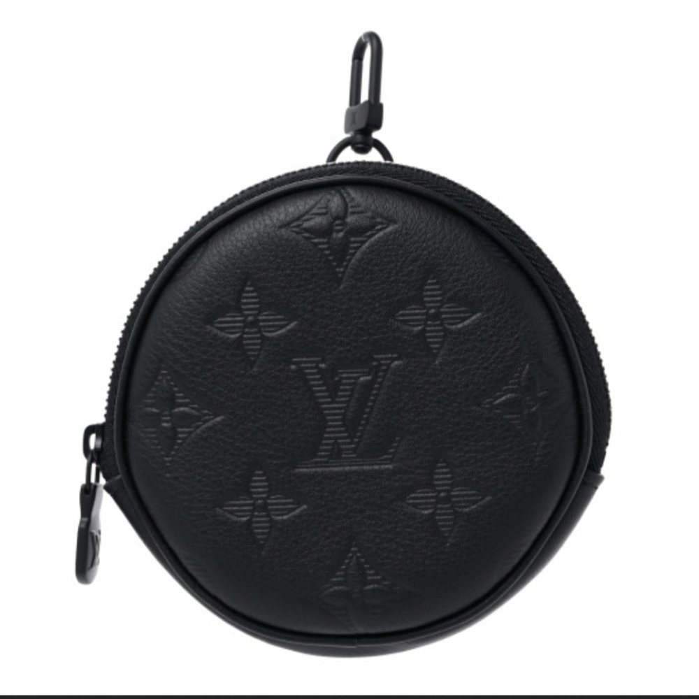 Louis Vuitton Calfskin Shadow Monogram Round Coin Purse